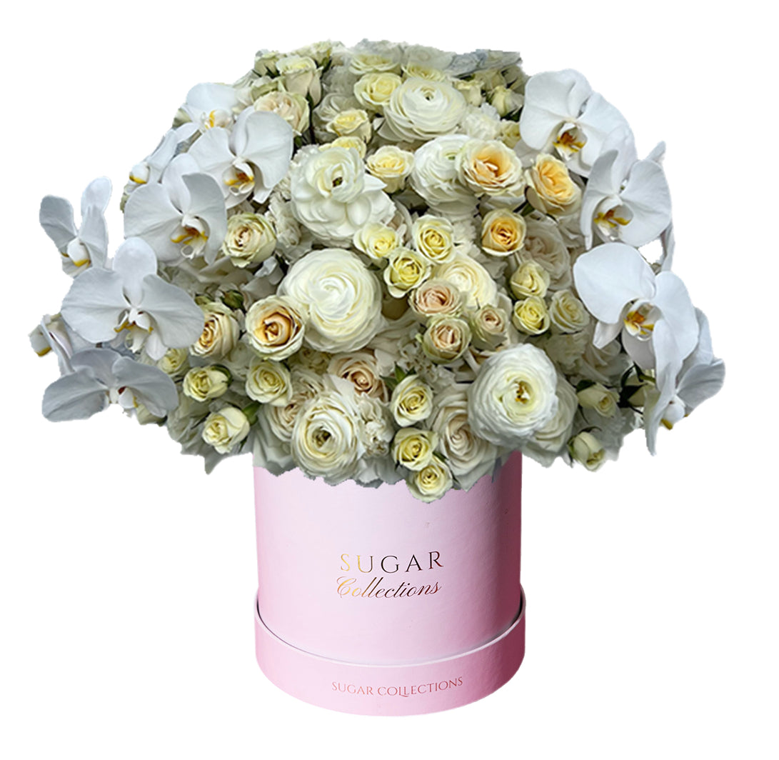 Mixed Flower Arrangement - Pure White