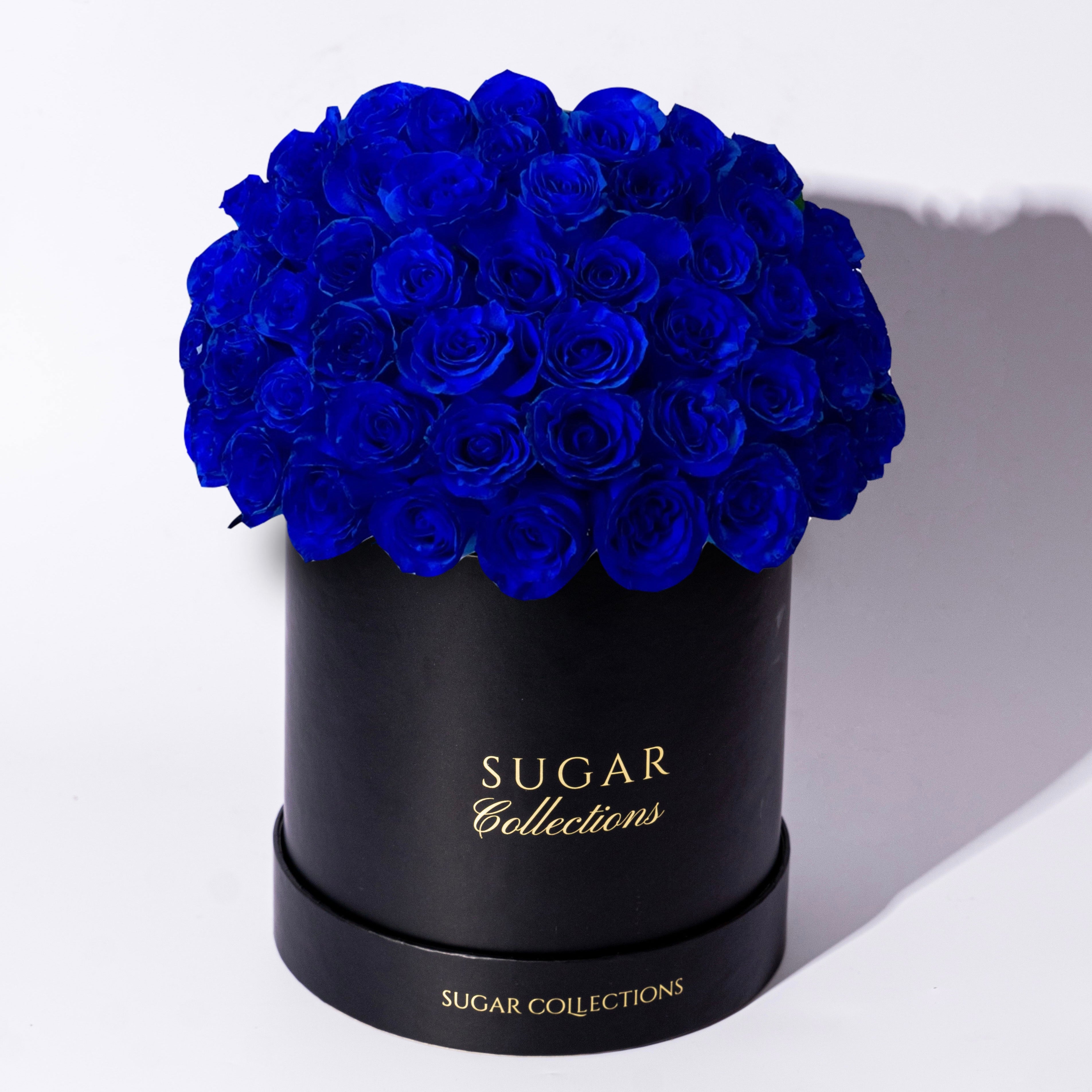 Black box with fresh roses