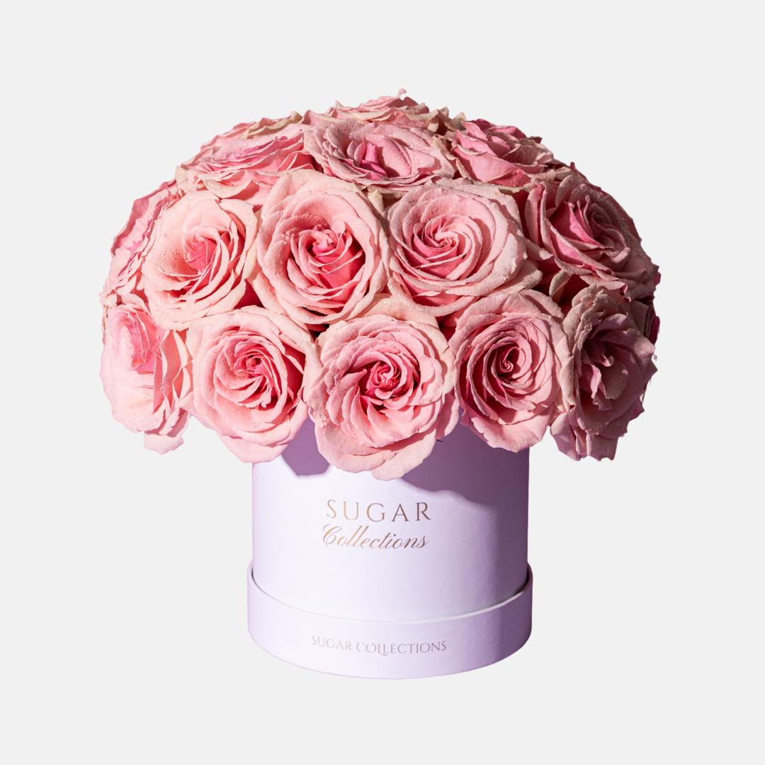 Luxury Preserved Rose Round Box - White