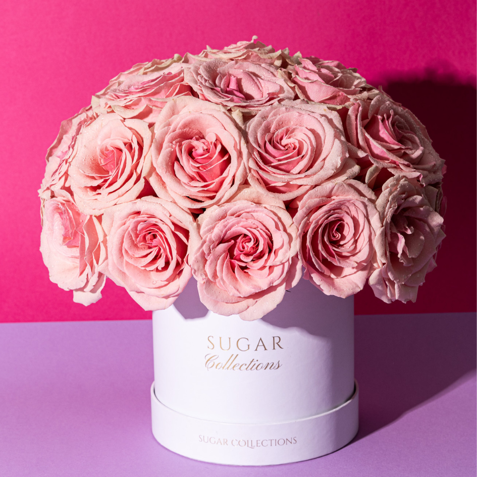 Luxury Rose Round Box - White