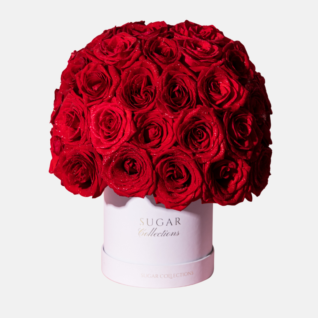 Luxury Rose Round Box - White