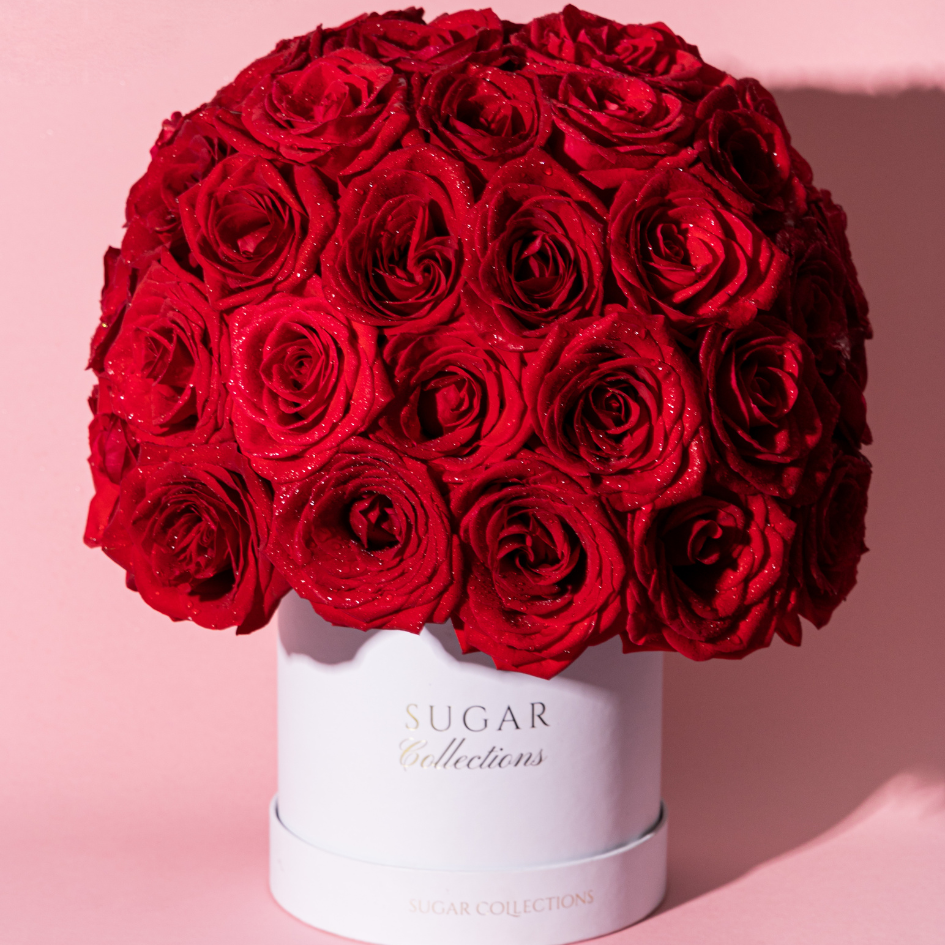 Luxury Rose Round Box - White