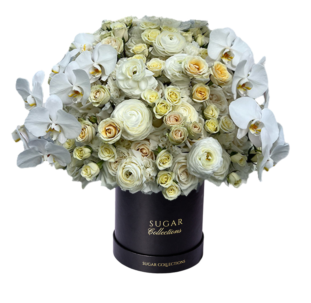 White customized floral arrangement