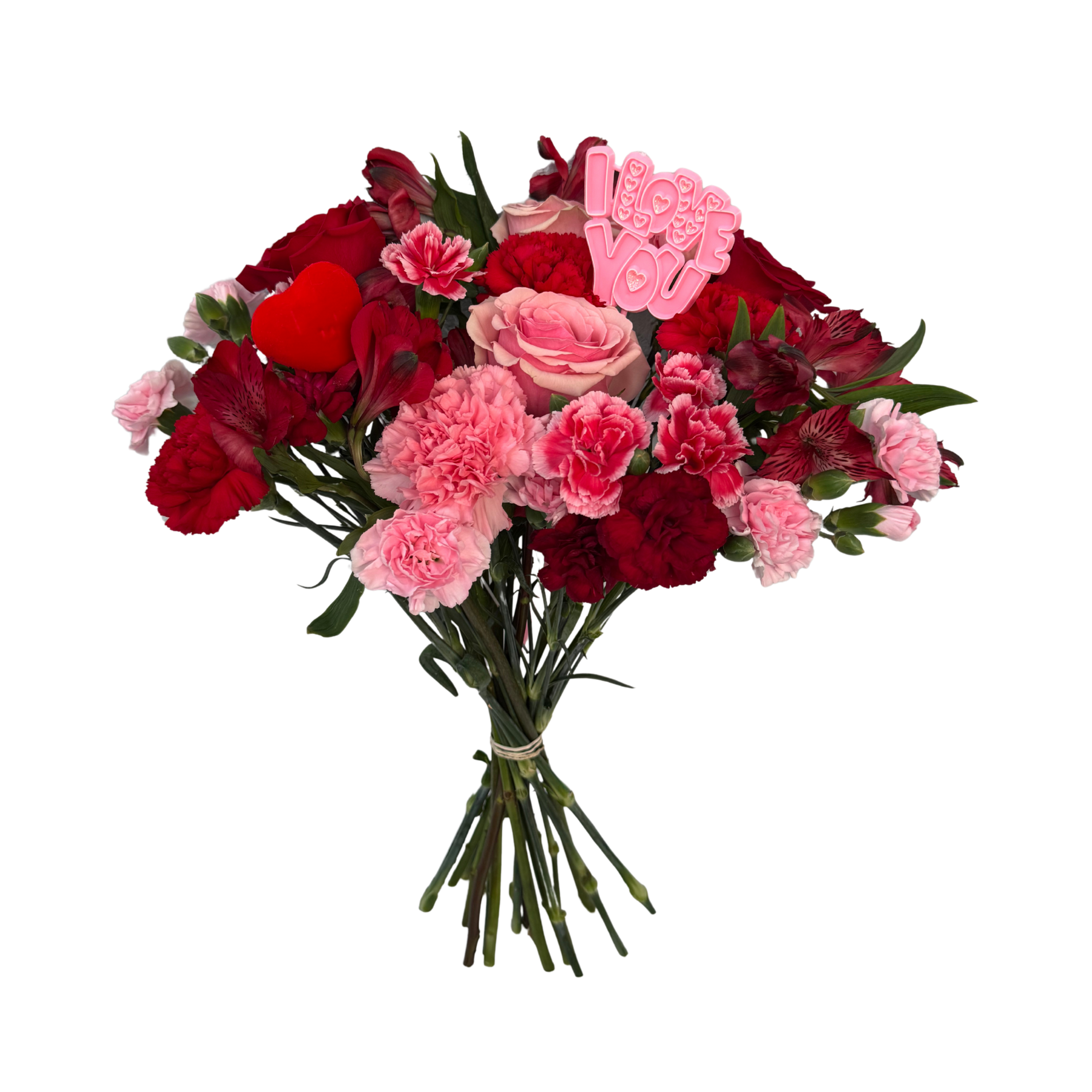 women's Mixed Flowers Bouquet - Romance in Sweet Heart Paper
