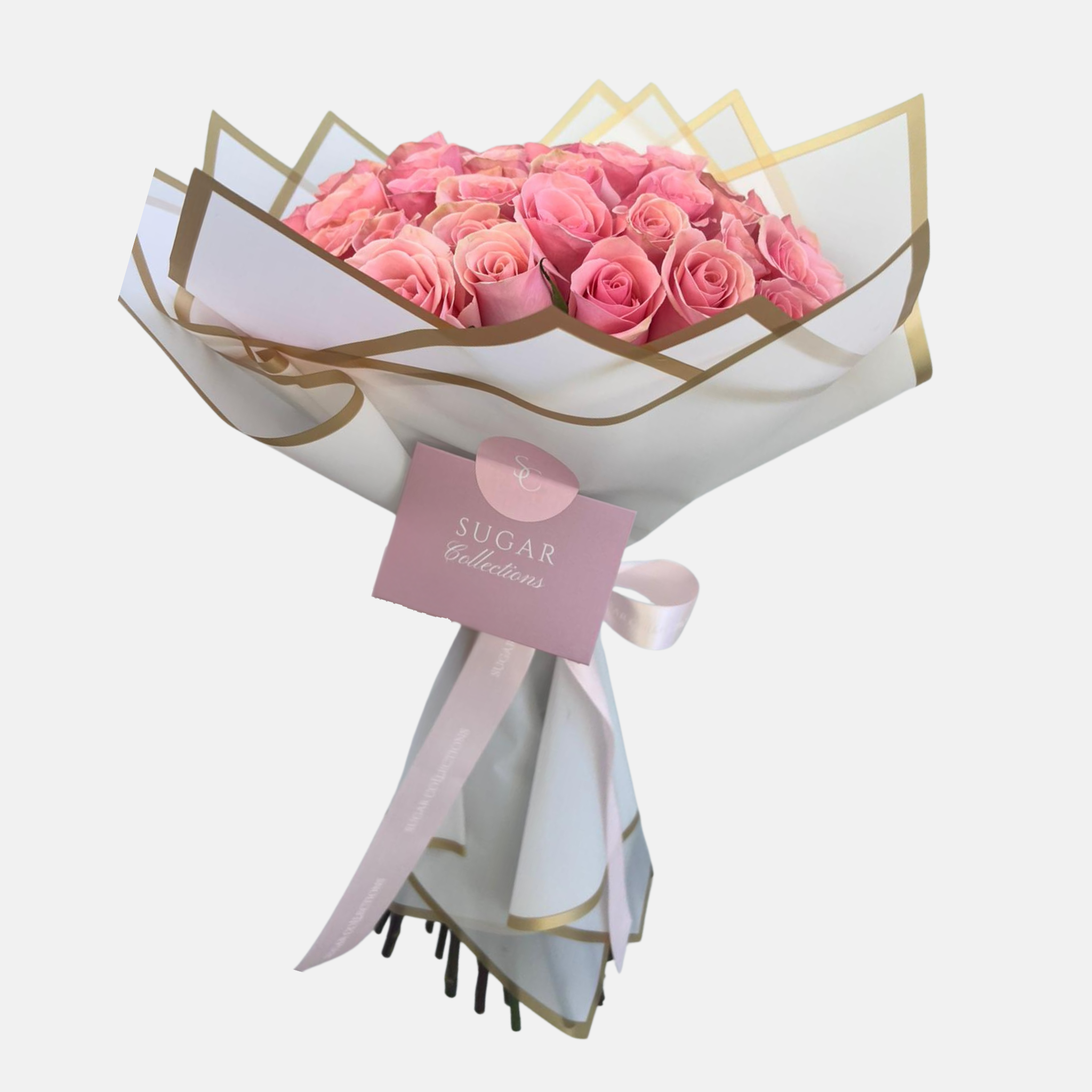 Classic Roses Bouquet in White Paper