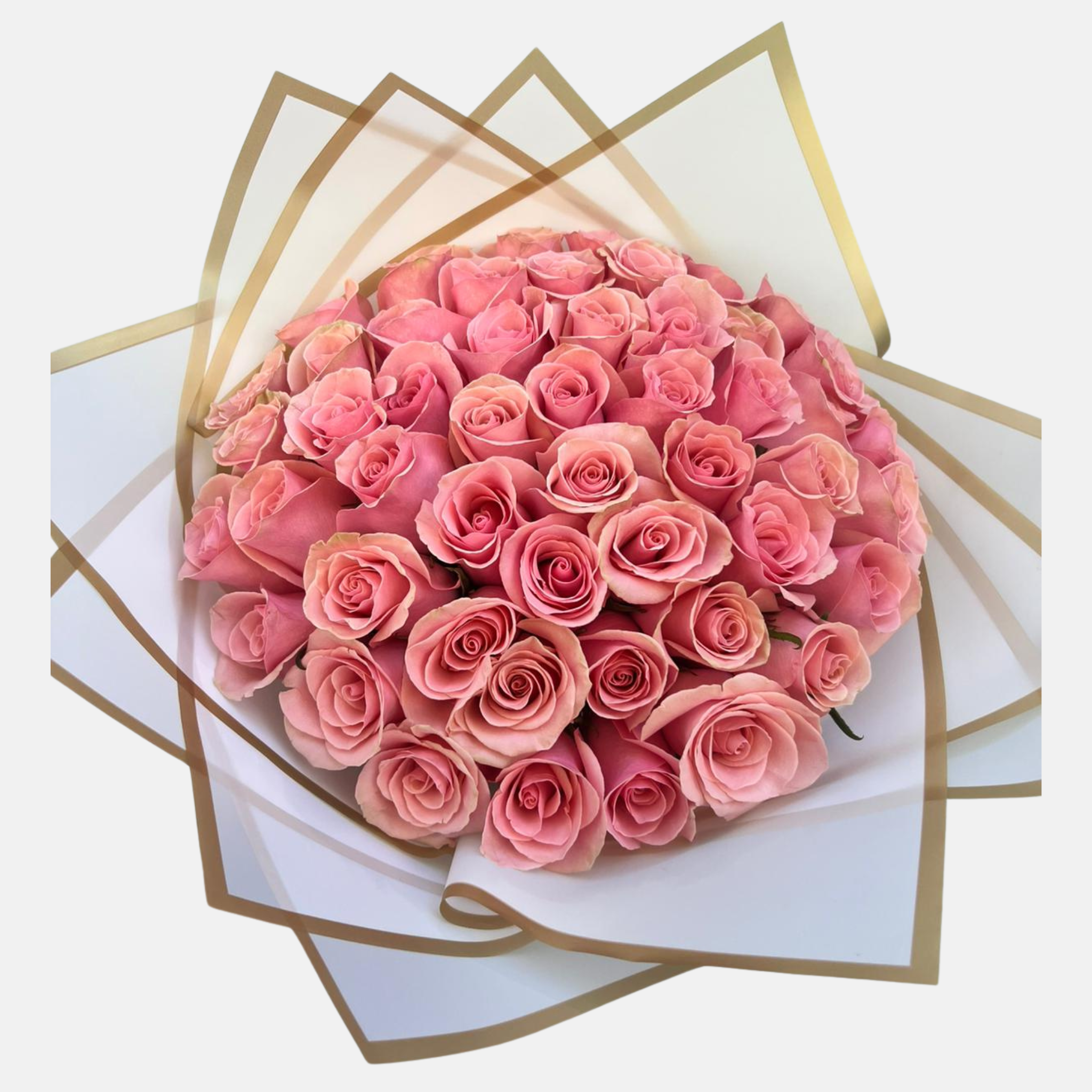 Classic Roses Bouquet in White Paper