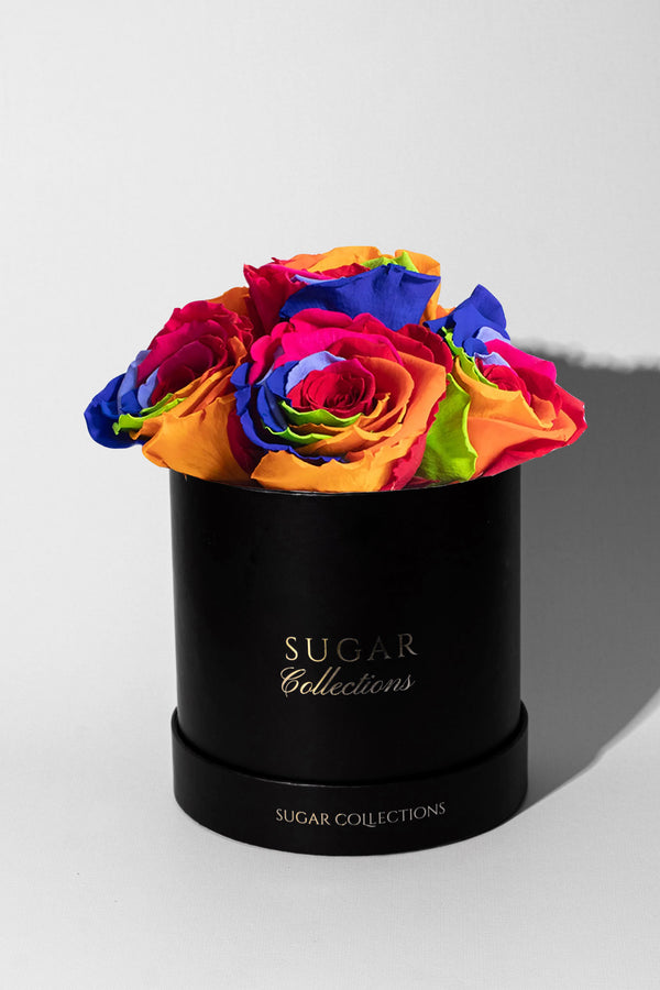Rainbow Baby box with preserved roses