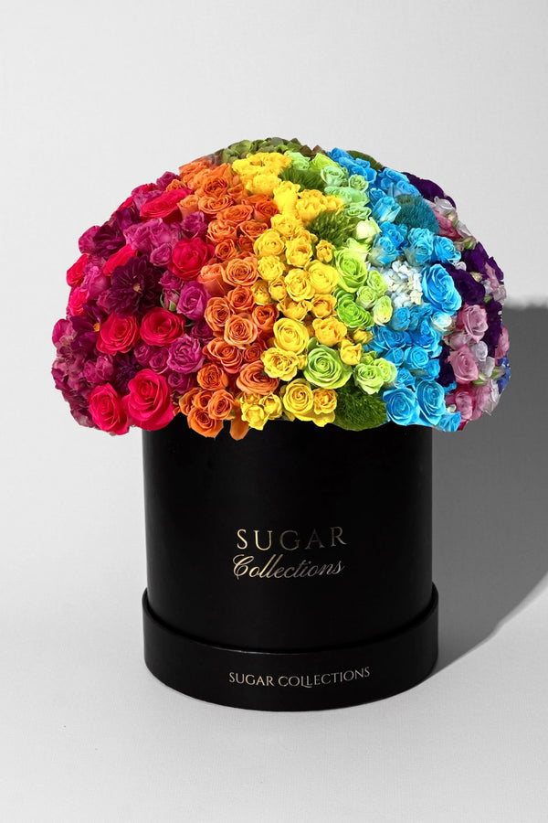 Rainbow flowers arrangement